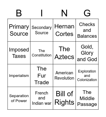 Review Bingo Card