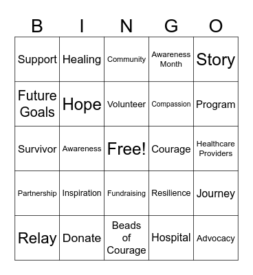 McKesson Childhood Cancer Awareness Month Bingo Card