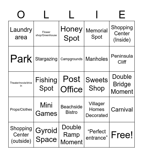 Ollie DA Bingo! Bingo Card