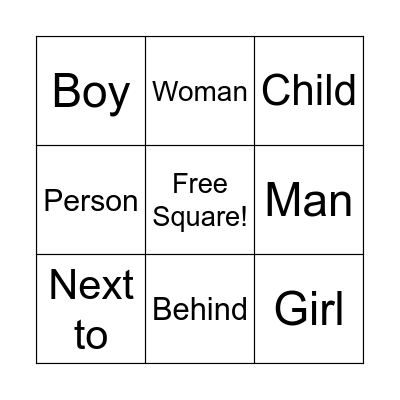 On the Street Bingo Card