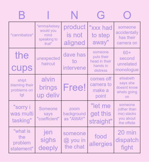 offsite! Bingo Card