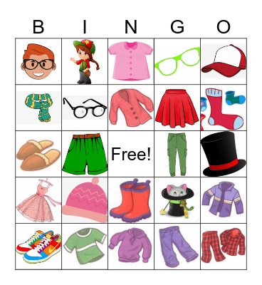 Clothes Bingo Card