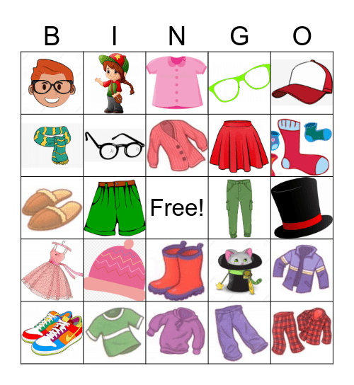 Clothes Bingo Card