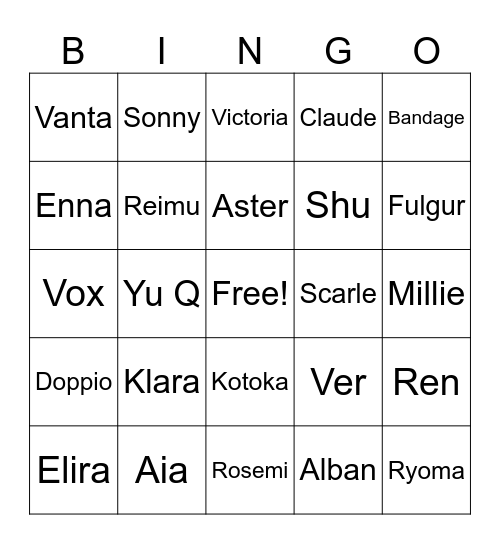 NIJIEN GRADUATION BINGO(As of Sept 2024) Bingo Card