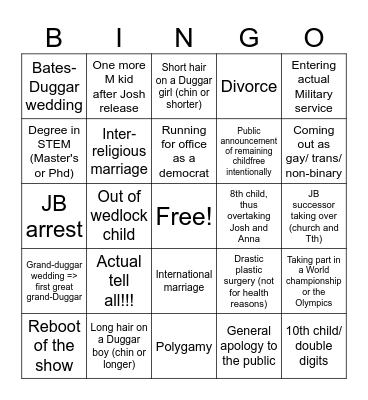 Eternal Bingo Card