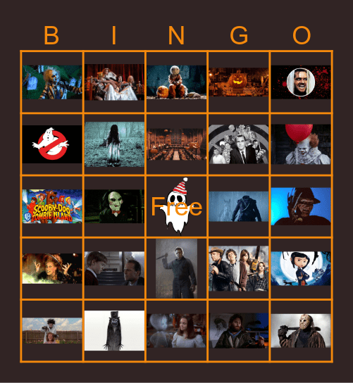 Halloween Movie Bingo Card