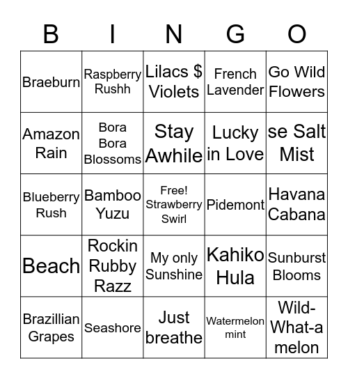 Scentsy BINGO!!! Bingo Card