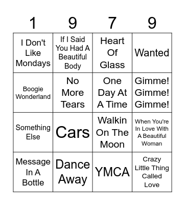 Round 1 Bingo Card