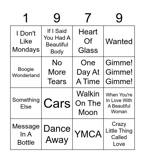 Round 1 Bingo Card