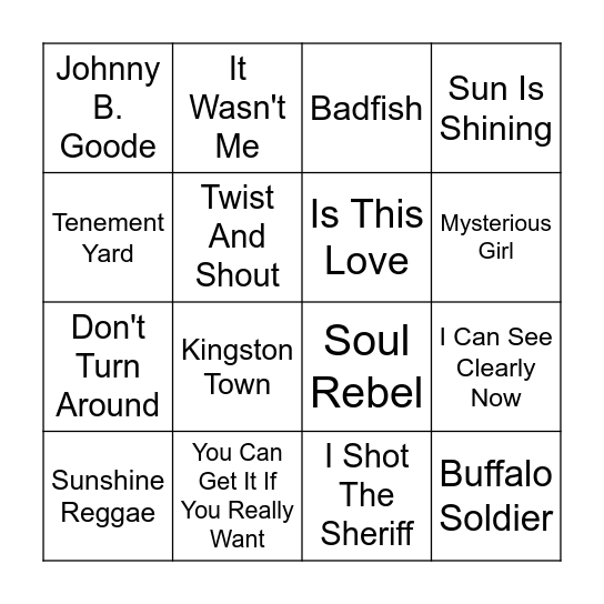 Round 2 Bingo Card