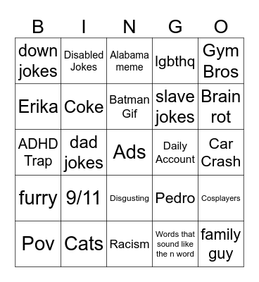 Instagram reels bingo Card