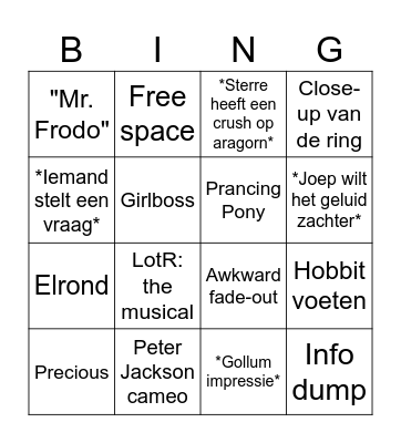 Lord of the Bingo Card
