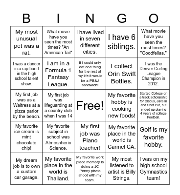 Blackhawk Bingo Card
