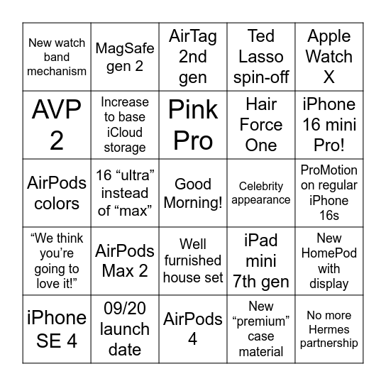 It's Glowtime Bingo Card