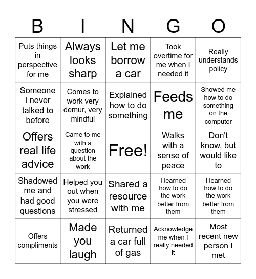 Appreciating New Haven Bingo Card