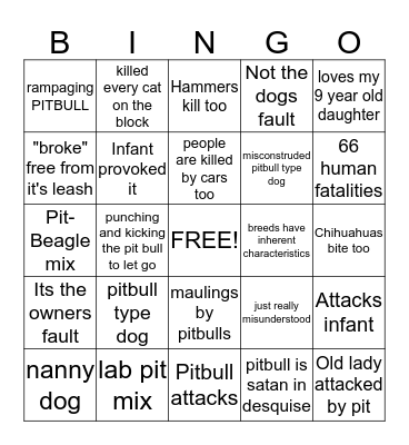 PITTNUTTER Bingo Card