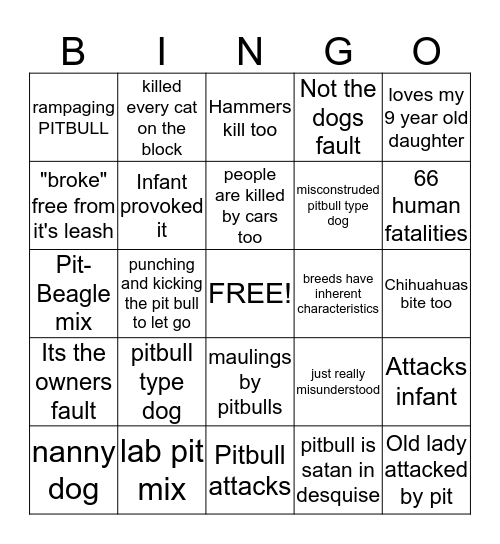 PITTNUTTER Bingo Card