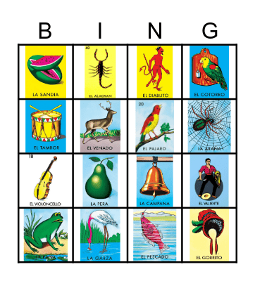 Loteria de muertos Bingo Card