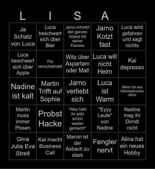 Saufbingo Card