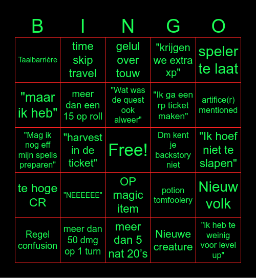 Loa bingo Card