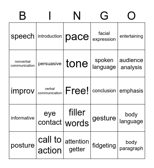 S1 Review Bingo Card