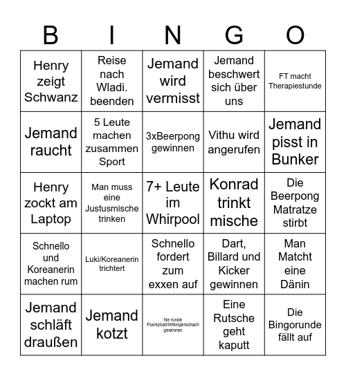 Dänemark Bingo Card