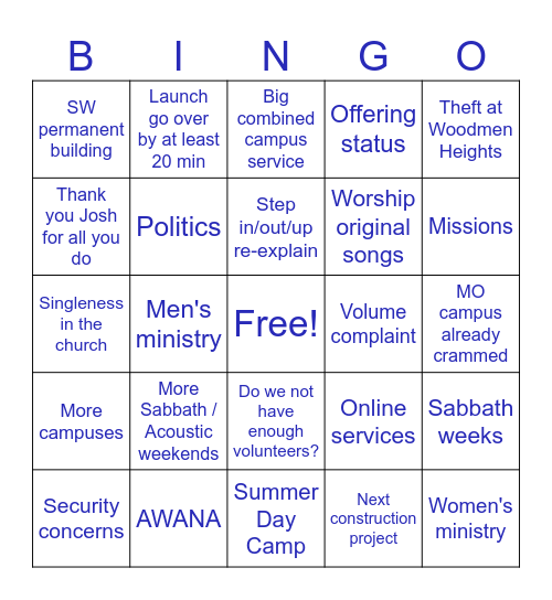 LAUNCH Q&A 2024 Bingo Card