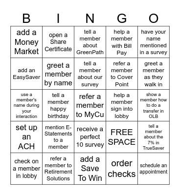 SEPTEMBER SERVICE Bingo Card