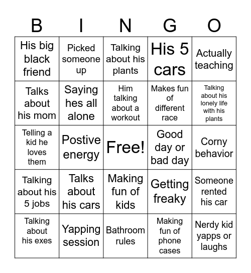 Mr doan Bingo Card