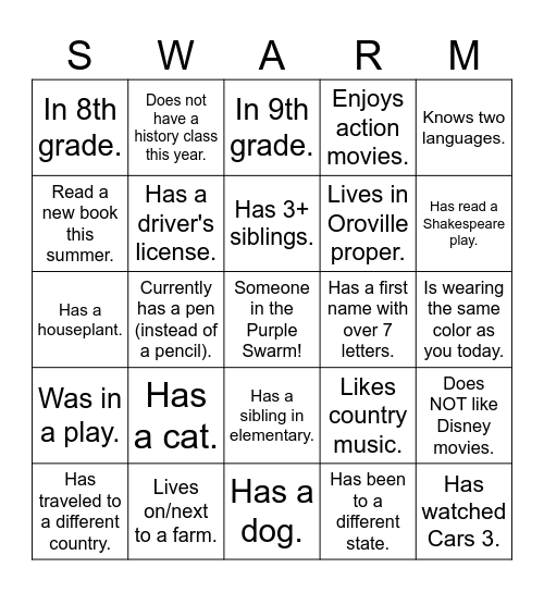 Integritas GTKY Bingo Card