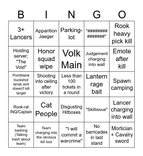 Grave Digger (Slop/Eater) Bingo Card