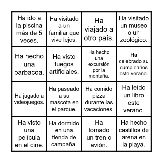 Busca a alguien que... Bingo Card