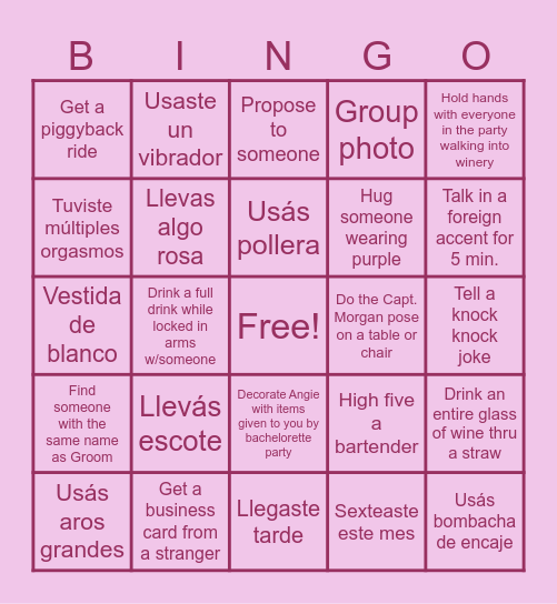 DESPEDIDA CAMI Bingo Card