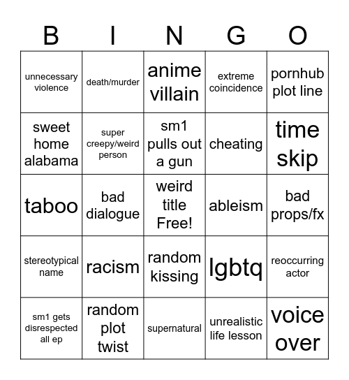 fr u aint gonna find this one Bingo Card