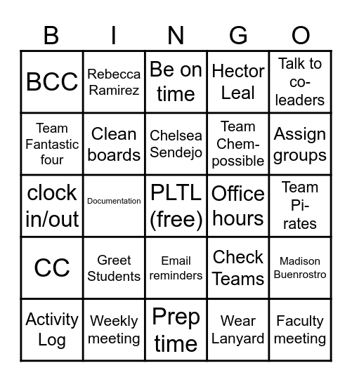 BINGO Card