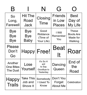 Kim's Farewell from SD Bingo Card