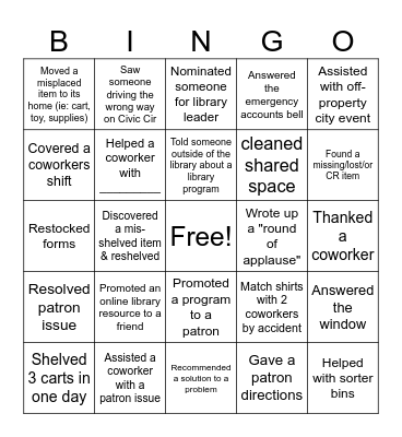 Accounts Staff Bingo Card