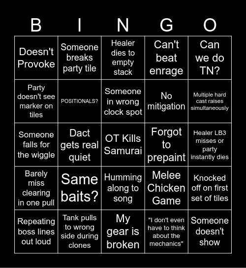 M1 Savage Bingo Card