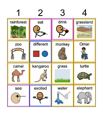 Animal Habitats at the Zoo Bingo Card