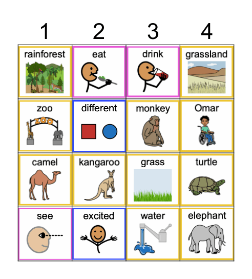 Animal Habitats at the Zoo Bingo Card