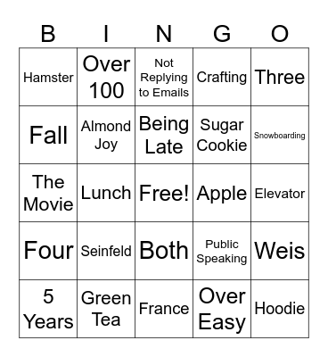 CYAHD Reverse Ice Breaker Bingo Card