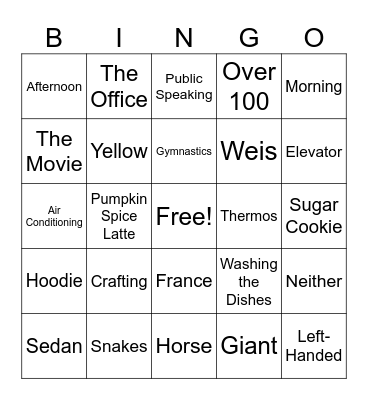 CYAHD Reverse Ice Breaker Bingo Card