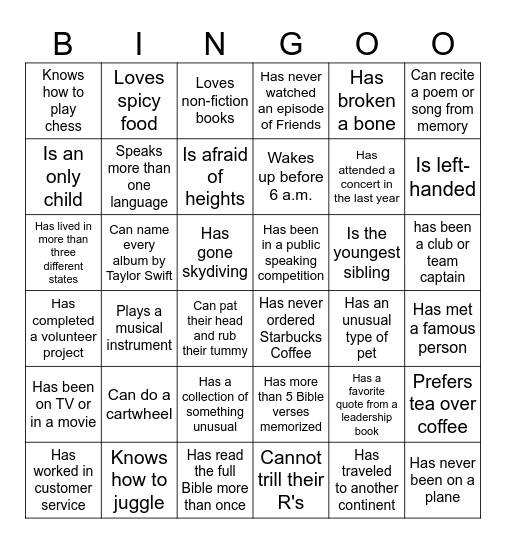 U-LEAD Bus Bingo! Bingo Card