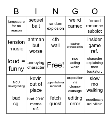 Bongolands Bingo Card