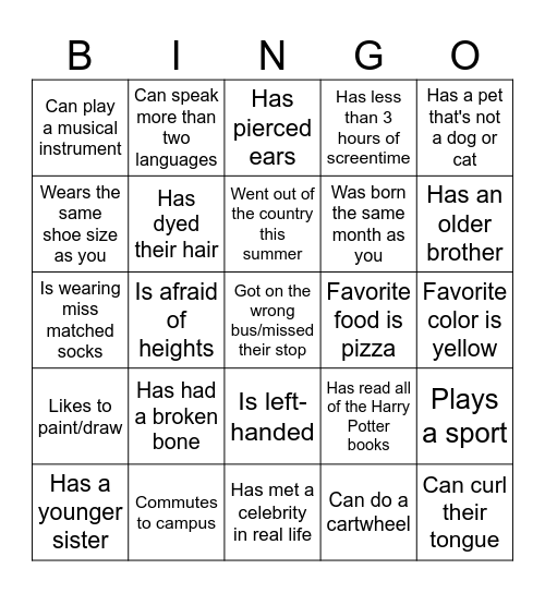 Find Someone Who... Bingo Card