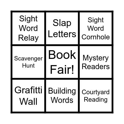 Literacy Night Bingo Card