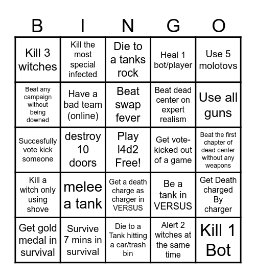 L4D2 BINGO Card