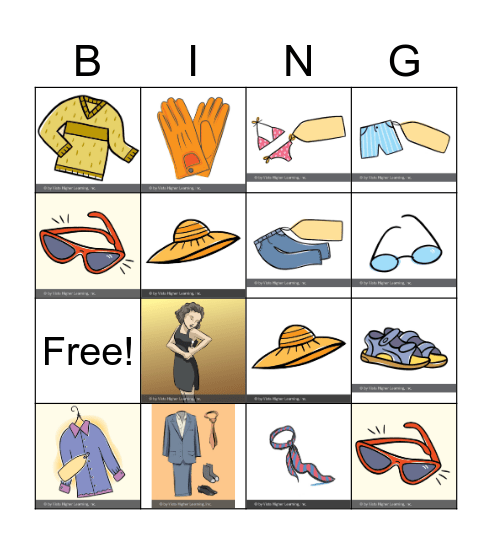 Ropa Bingo Card