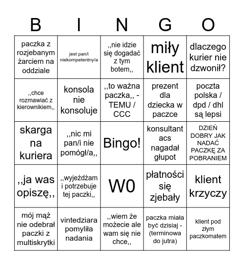 INPOST BINGO Card