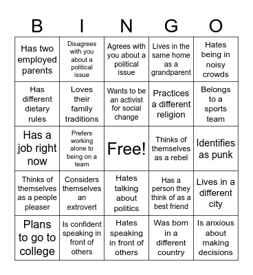 Find someone who.... Bingo Card